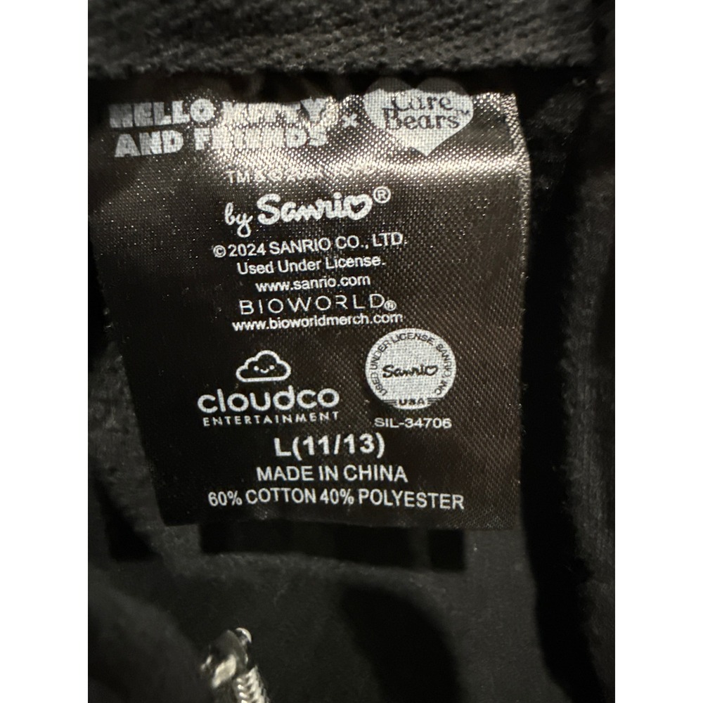 Hello Kitty and Friends x Care Bears Black Cropped Zip Hoodie Juniors L 11/13 - Picture 11 of 14